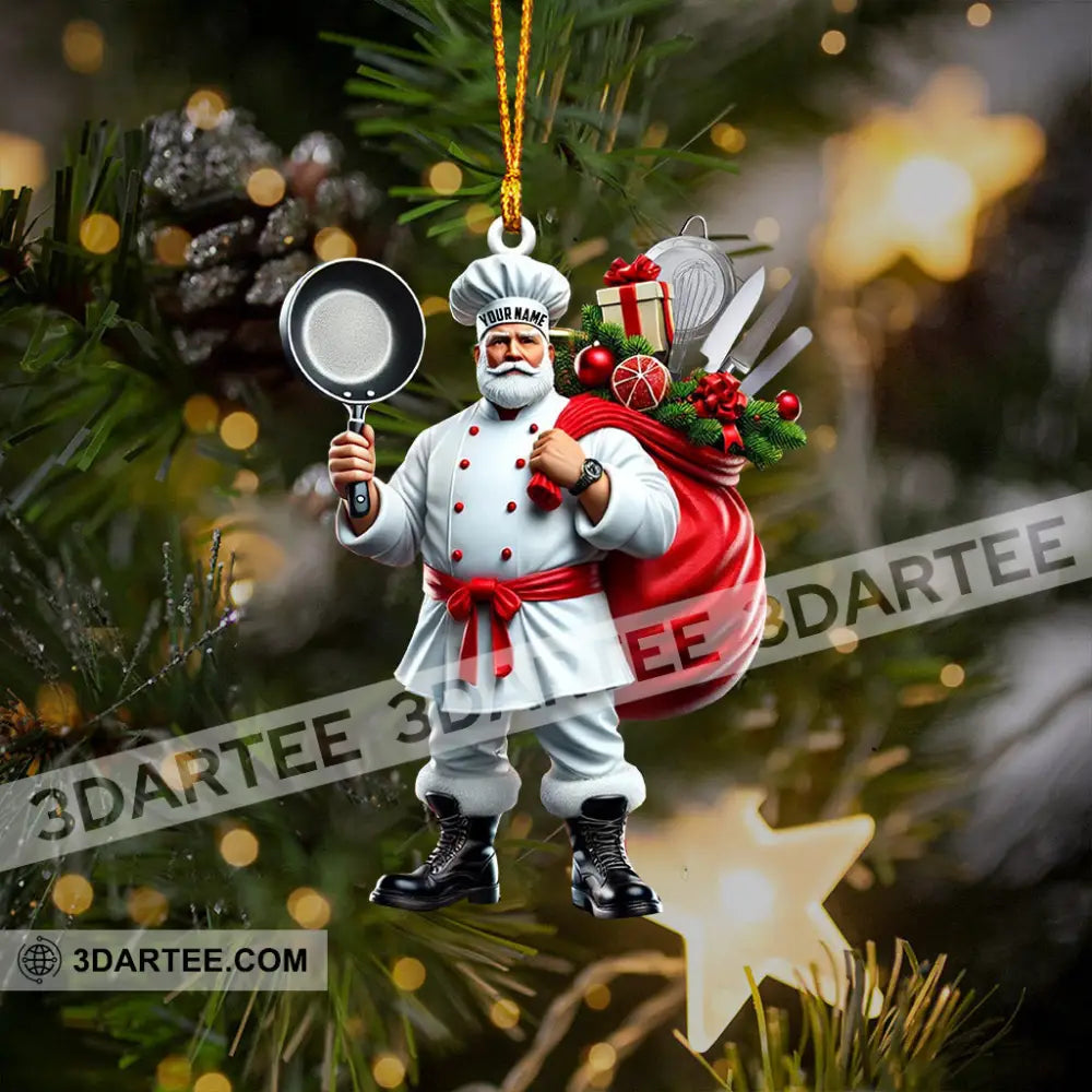 The Chef Santa Coming Christmas Ornament Personalized Ornament Ornament