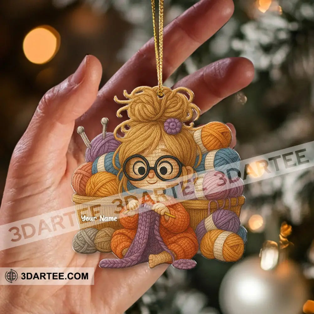 The Knitting Girl Home Decor Christmas Ornament Personalized Ornament Ornament