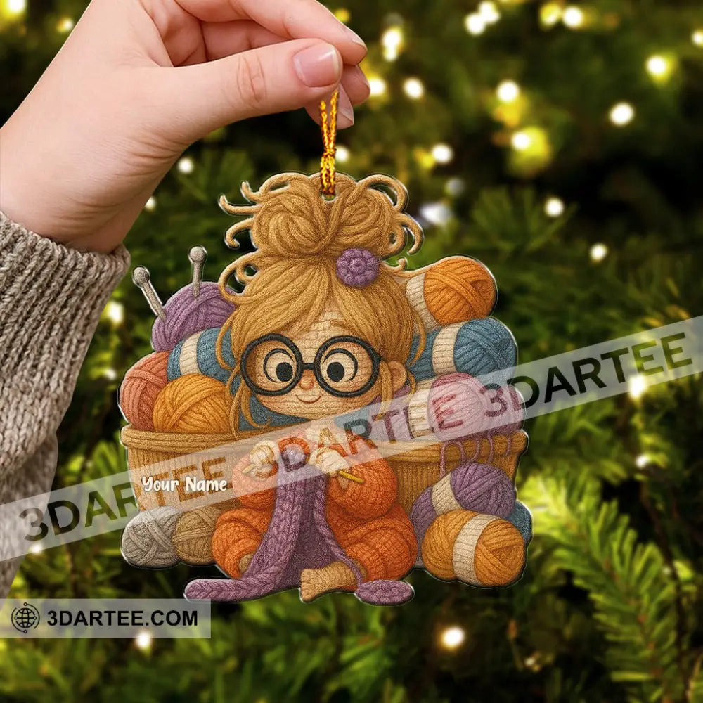 The Knitting Girl Home Decor Christmas Ornament Personalized Ornament Ornament