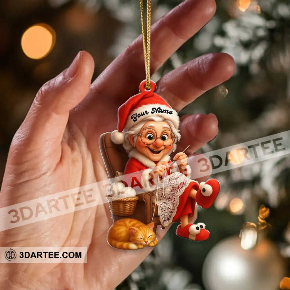 The Knitting Woman Home Decor Christmas Ornament Personalized Ornament Ornament