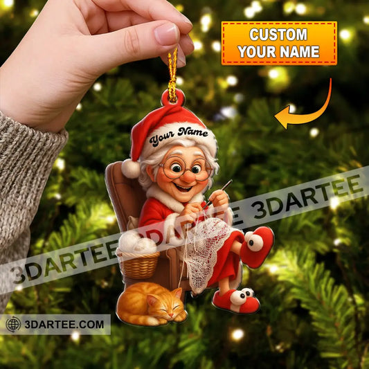 The Knitting Woman Home Decor Christmas Ornament Personalized Ornament 3.54’’ / 1 Ornament Ornament