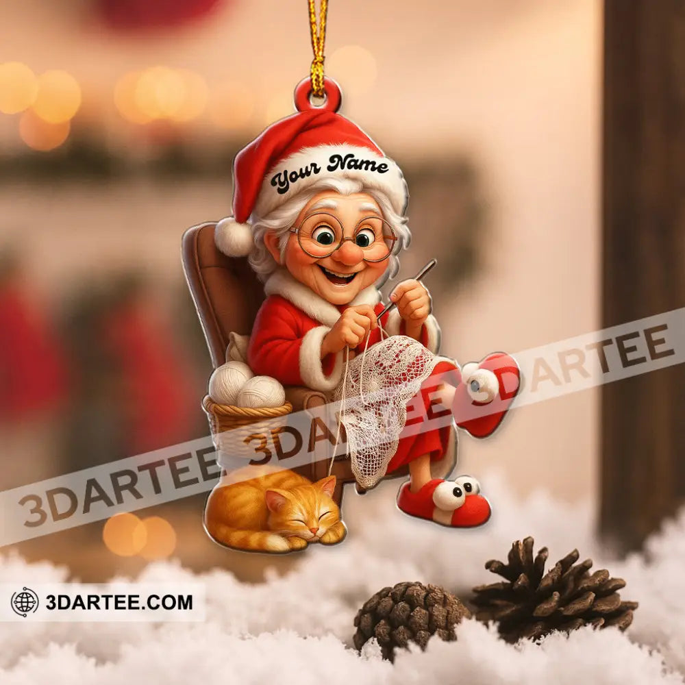 The Knitting Woman Home Decor Christmas Ornament Personalized Ornament Ornament