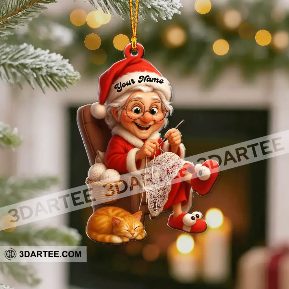 The Knitting Woman Home Decor Christmas Ornament Personalized Ornament Ornament