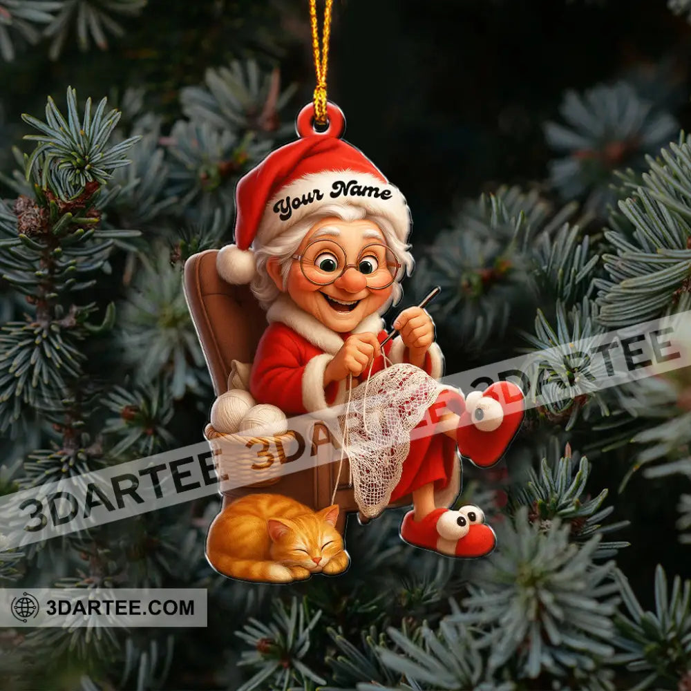 The Knitting Woman Home Decor Christmas Ornament Personalized Ornament Ornament