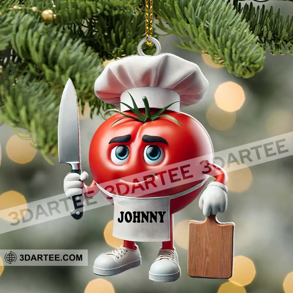 Tomato Chef Christmas Ornament Personalized Ornament Ornament