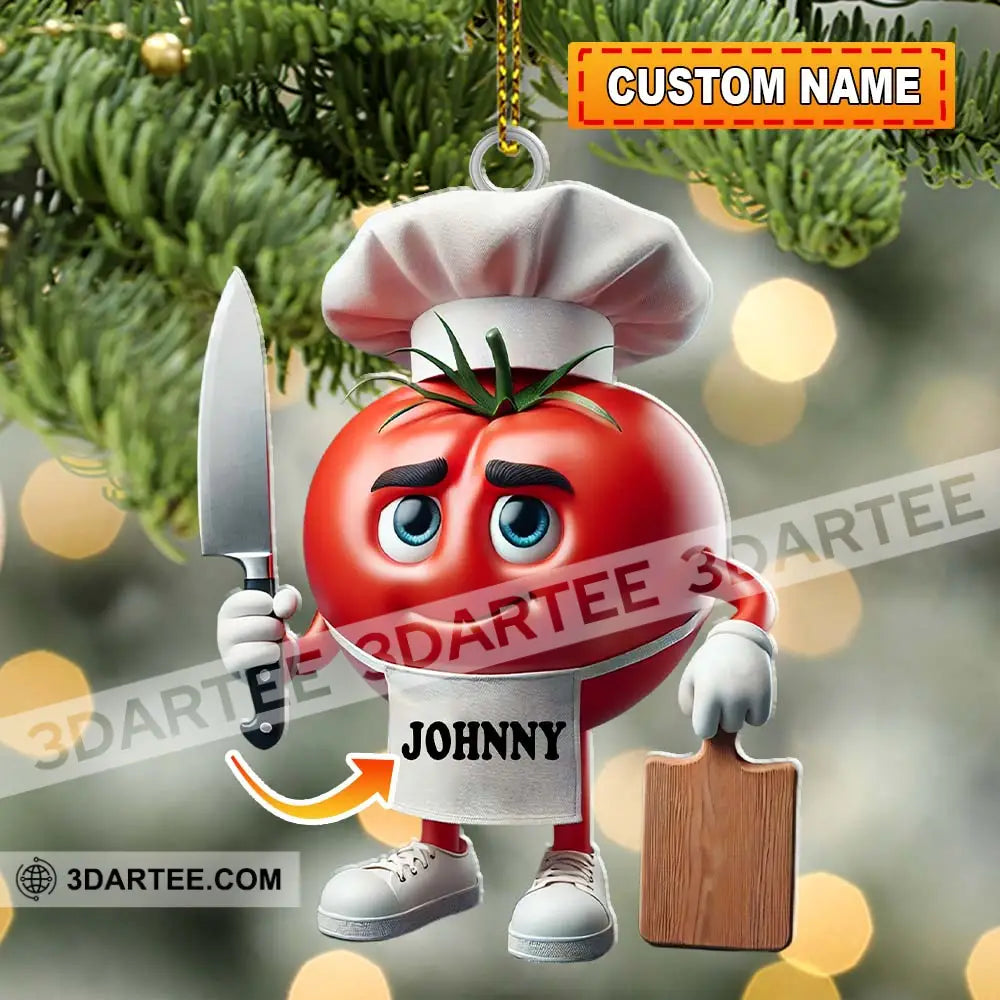 Tomato Chef Christmas Ornament Personalized Ornament Ornament