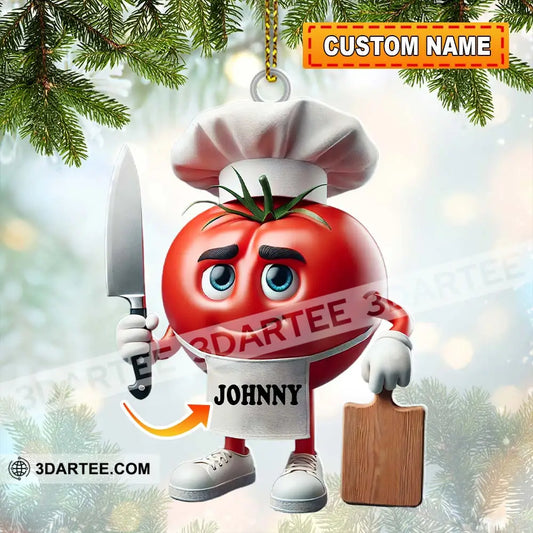 Tomato Chef Christmas Ornament Personalized Ornament 3.54’’ / 1 Ornament Ornament