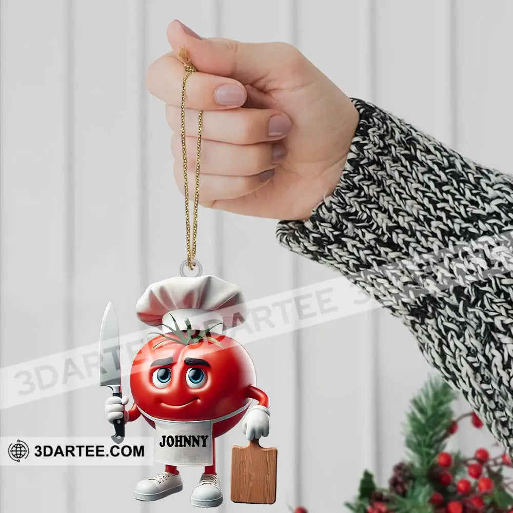 Tomato Chef Christmas Ornament Personalized Ornament Ornament