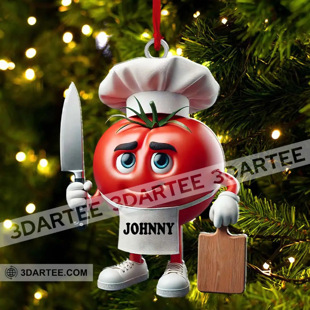 Tomato Chef Christmas Ornament Personalized Ornament Ornament
