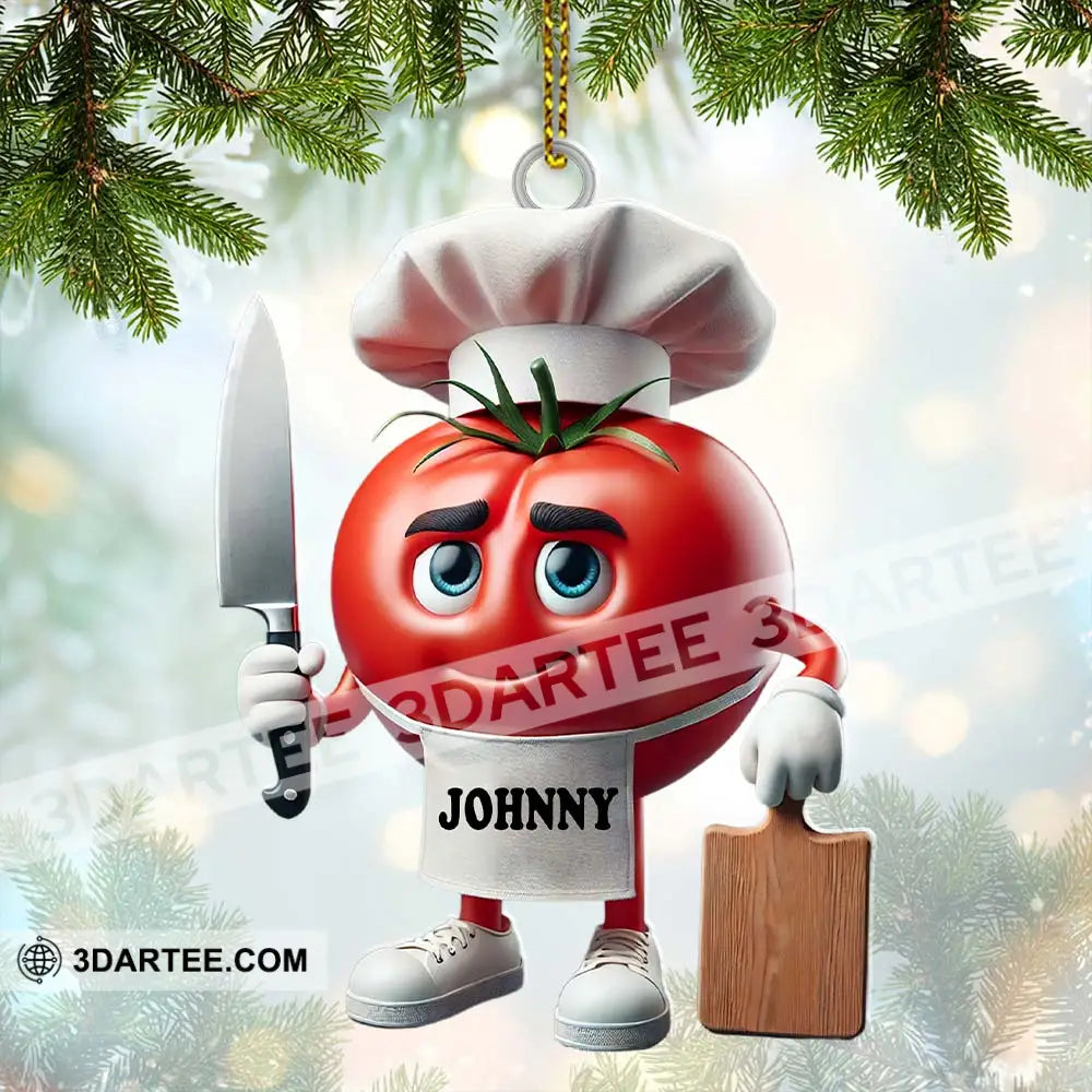 Tomato Chef Christmas Ornament Personalized Ornament Ornament