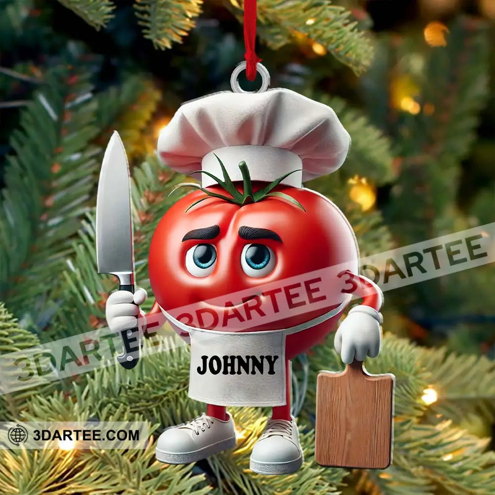 Tomato Chef Christmas Ornament Personalized Ornament Ornament