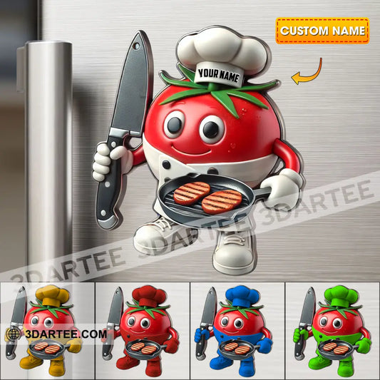 Tomato Chef Fridge Magnet - Personalized 3.54’’ / 1 Piece