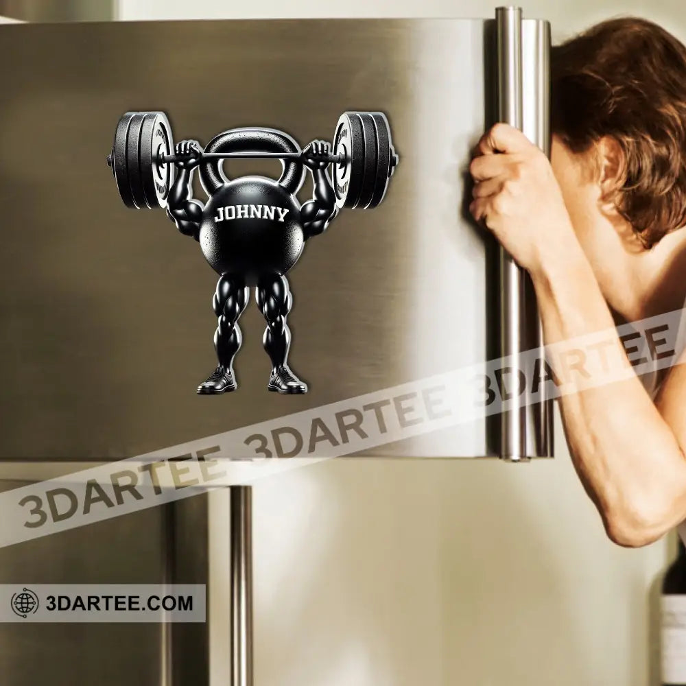 Train Hard Gym Fitness Fridge Magnet - Personalized