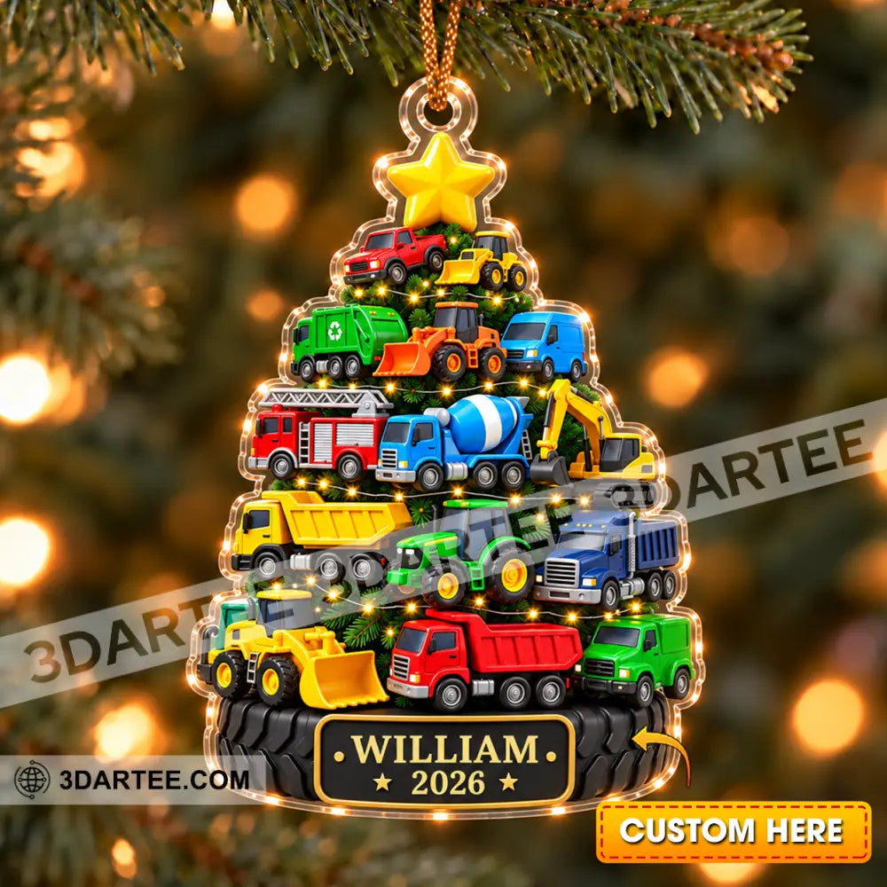 Truck Lover Home Decor Christmas Ornament Personalized Ornament - 3.54’’ / 1 Ornament - Ornament