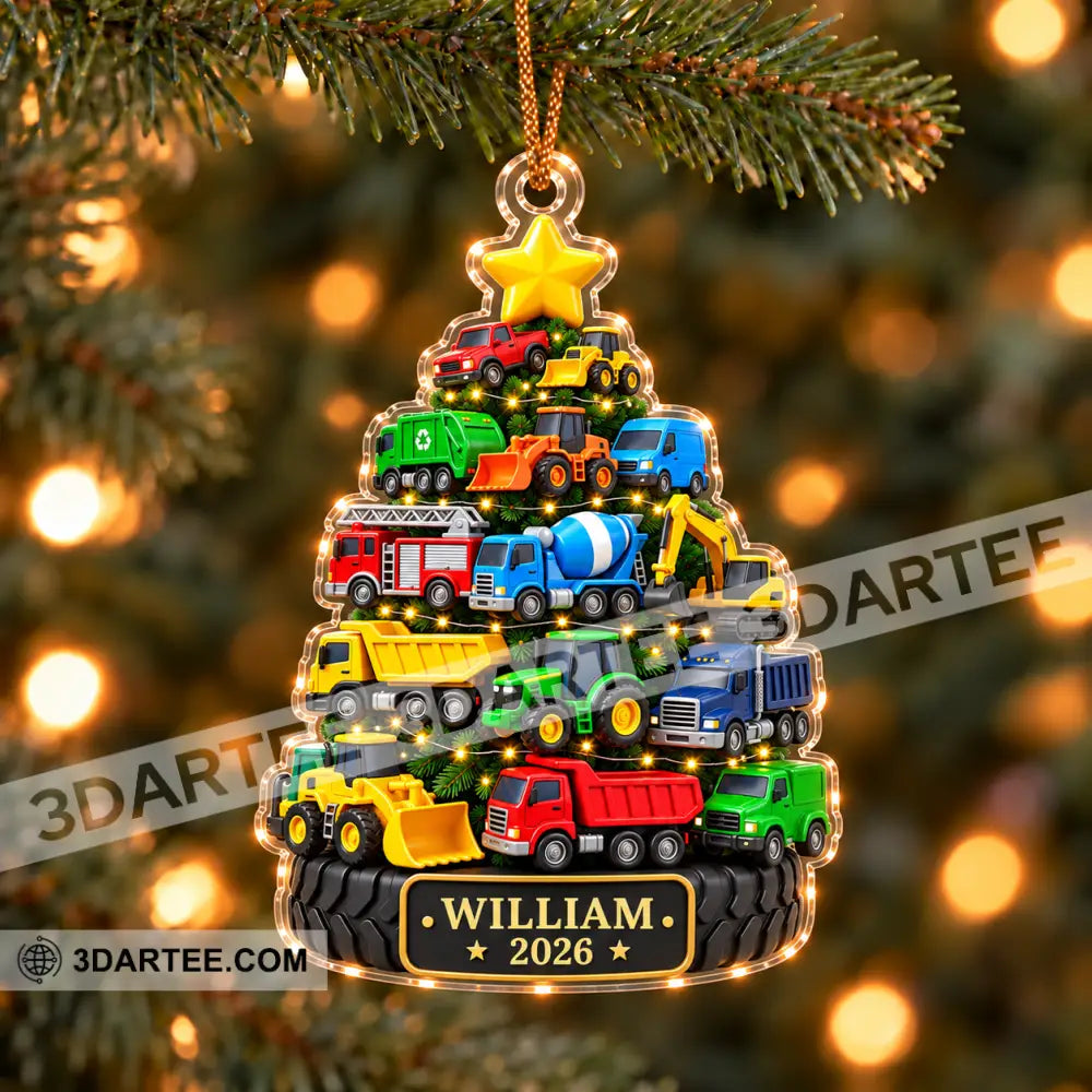 Truck Lover Home Decor Christmas Ornament Personalized Ornament - Ornament