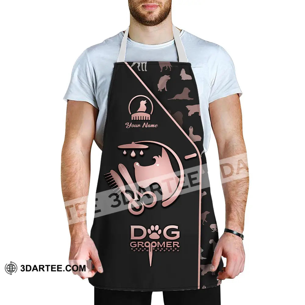 Unisex Apron - Custom Name For Groomer Dog