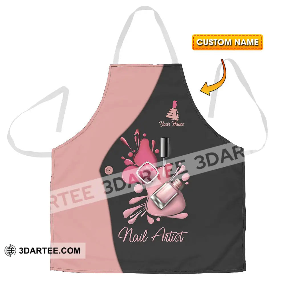 Unisex Apron - Custom Name For Pink Nails Artist