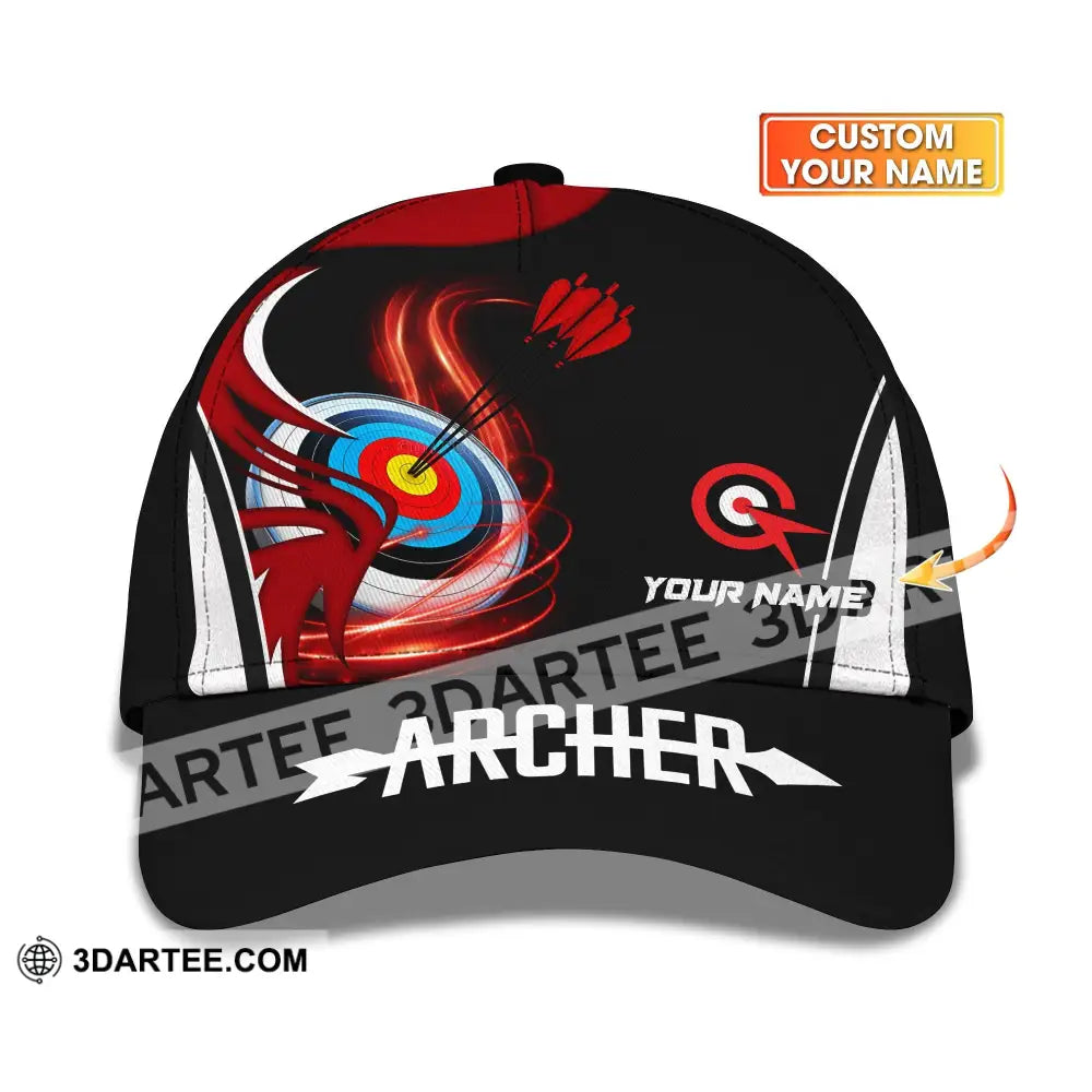 Unisex Cap Custom Archery Sport Red Wave