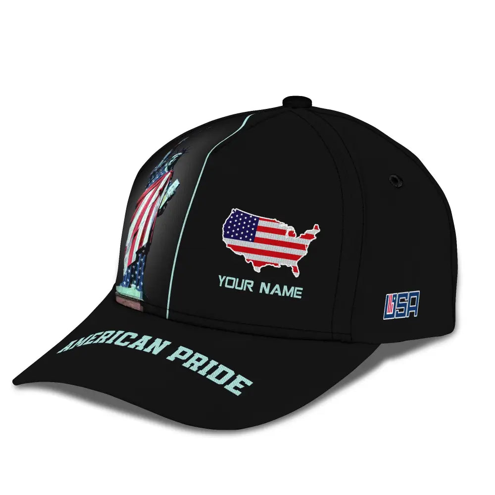 Unisex Classic Cap American Pride Independence Day Statue Of Liberty Apparel T-Shirt
