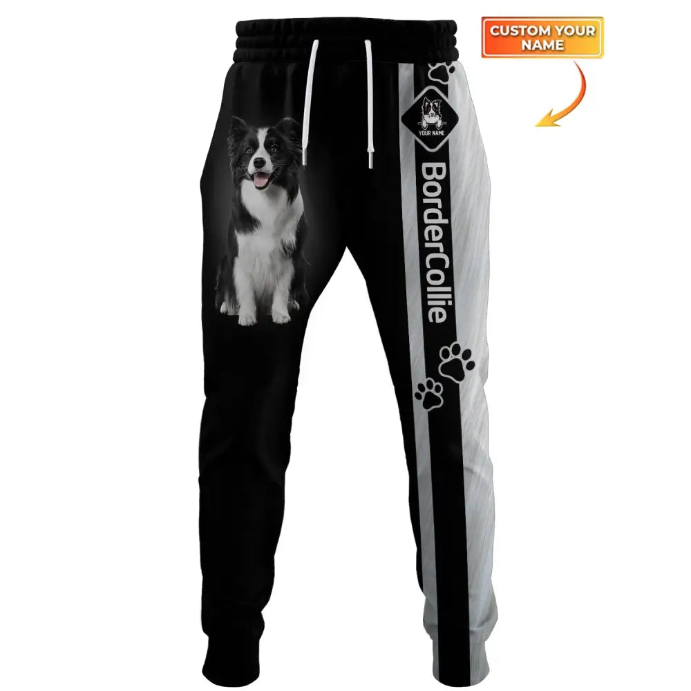 Unisex Clothing Custom Jogger Border Collie Pants For Pet Lovers