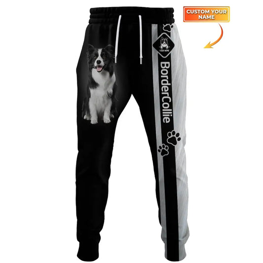 Unisex Clothing Custom Jogger Border Collie Pants For Pet Lovers