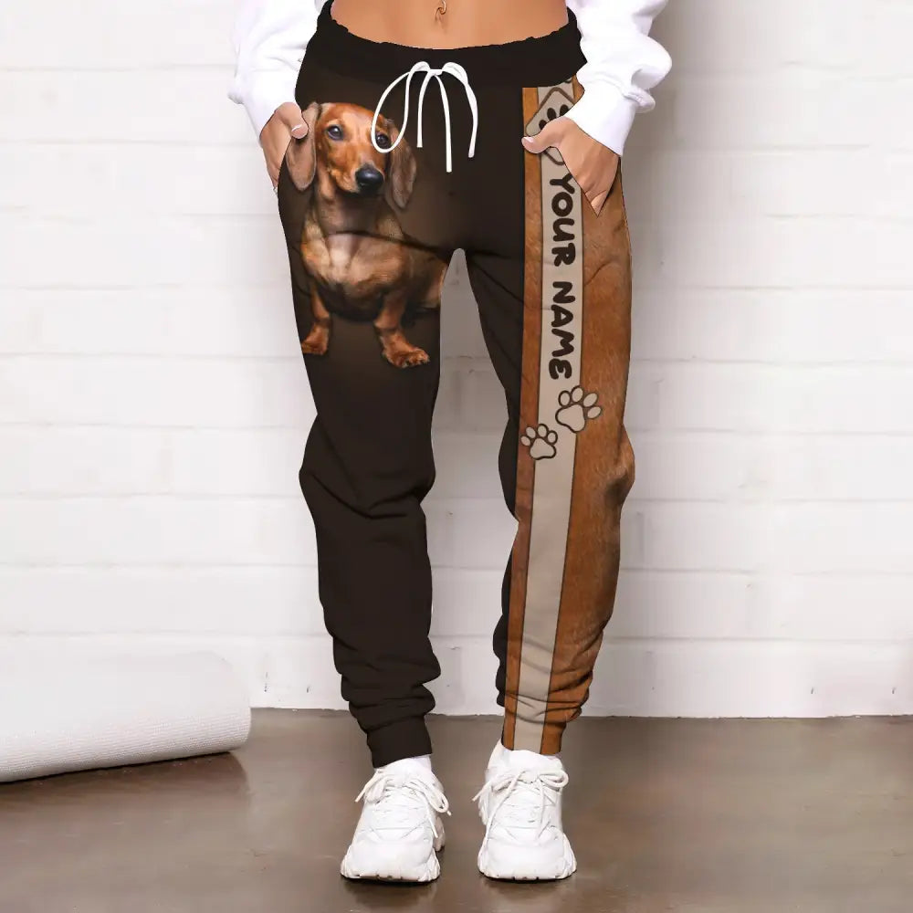 Unisex Clothing Custom Jogger Dachshund Pants For Pet Lovers