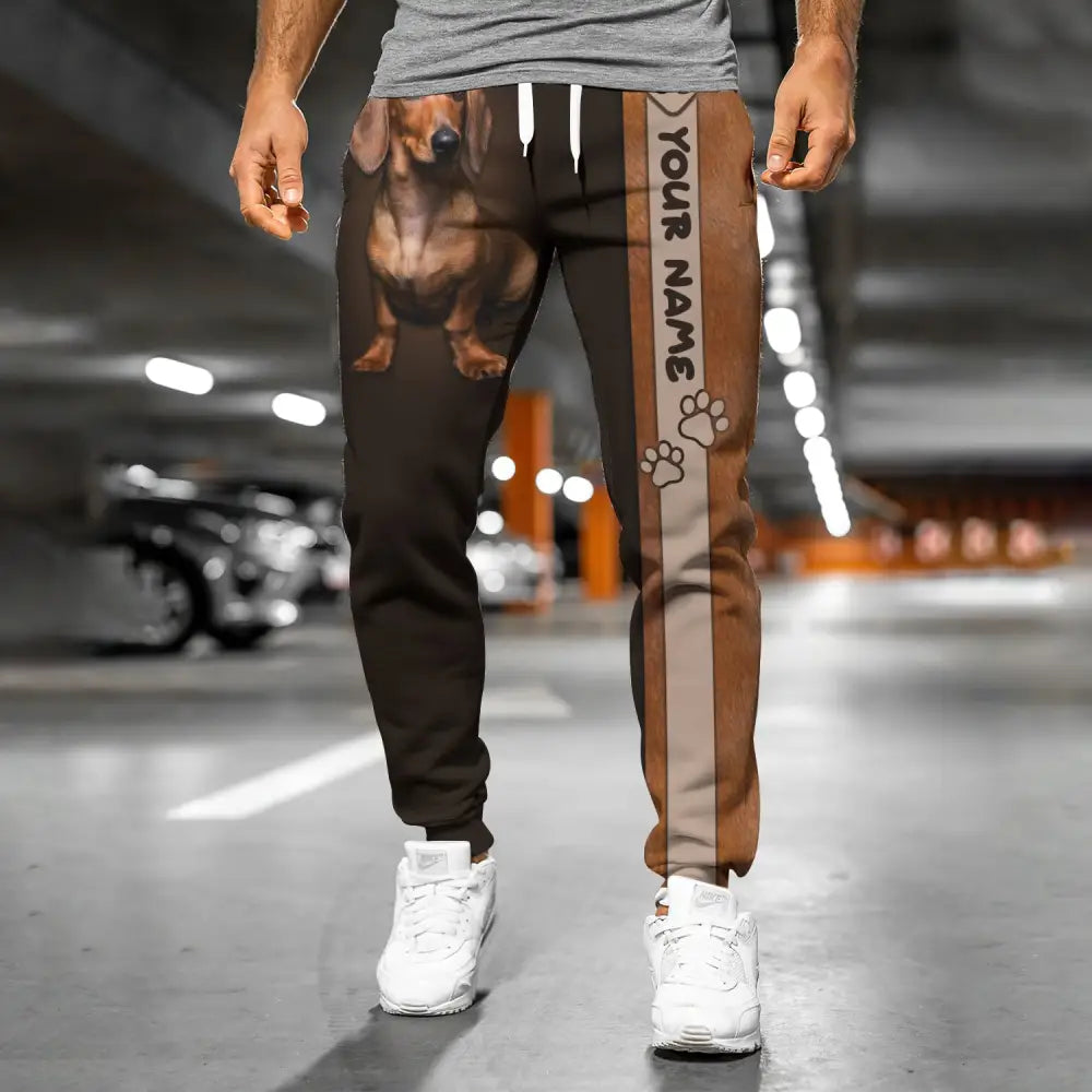 Unisex Clothing Custom Jogger Dachshund Pants For Pet Lovers