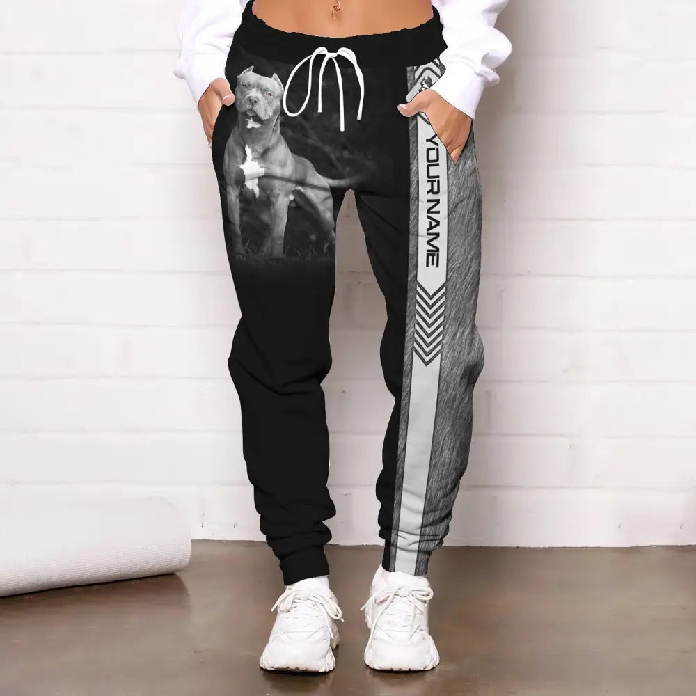 Unisex Clothing Custom Jogger Pit Bull Pants For Pet Lovers