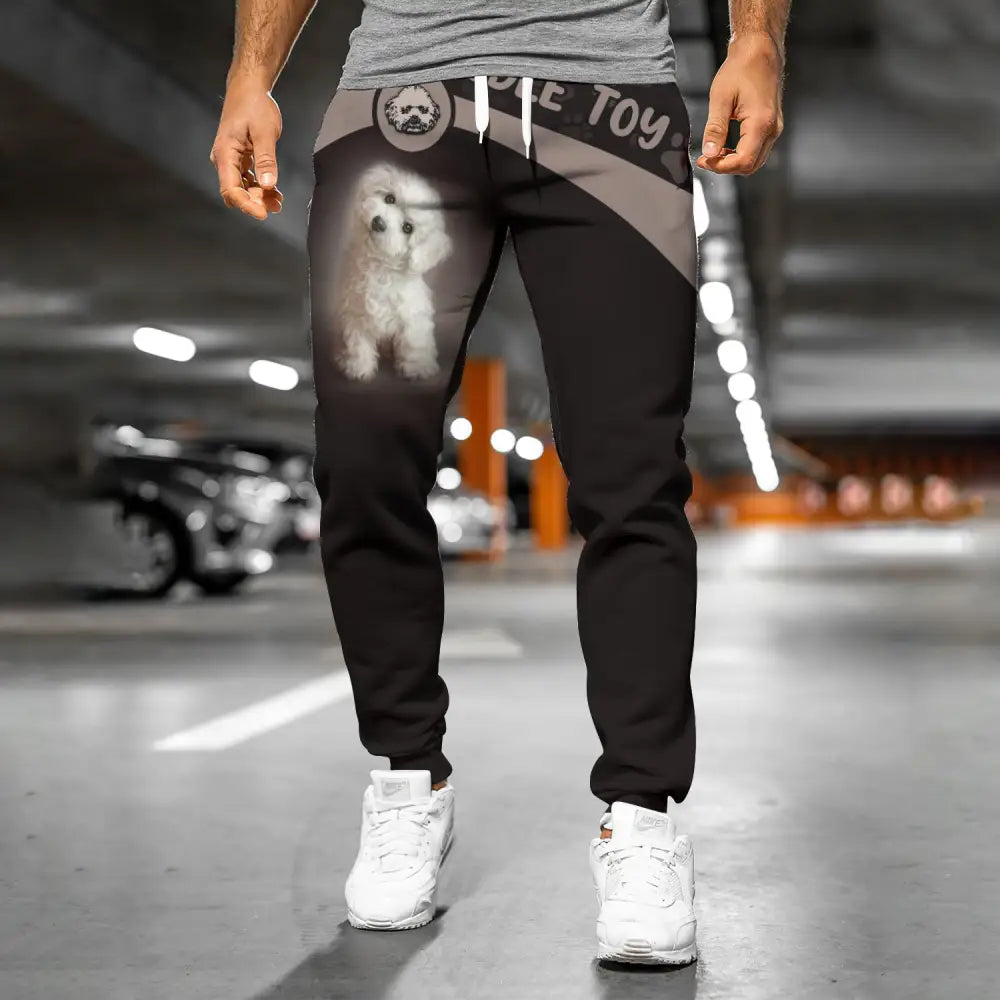 Unisex Clothing Custom Jogger Poodle Toy Pants For Pet Lovers S