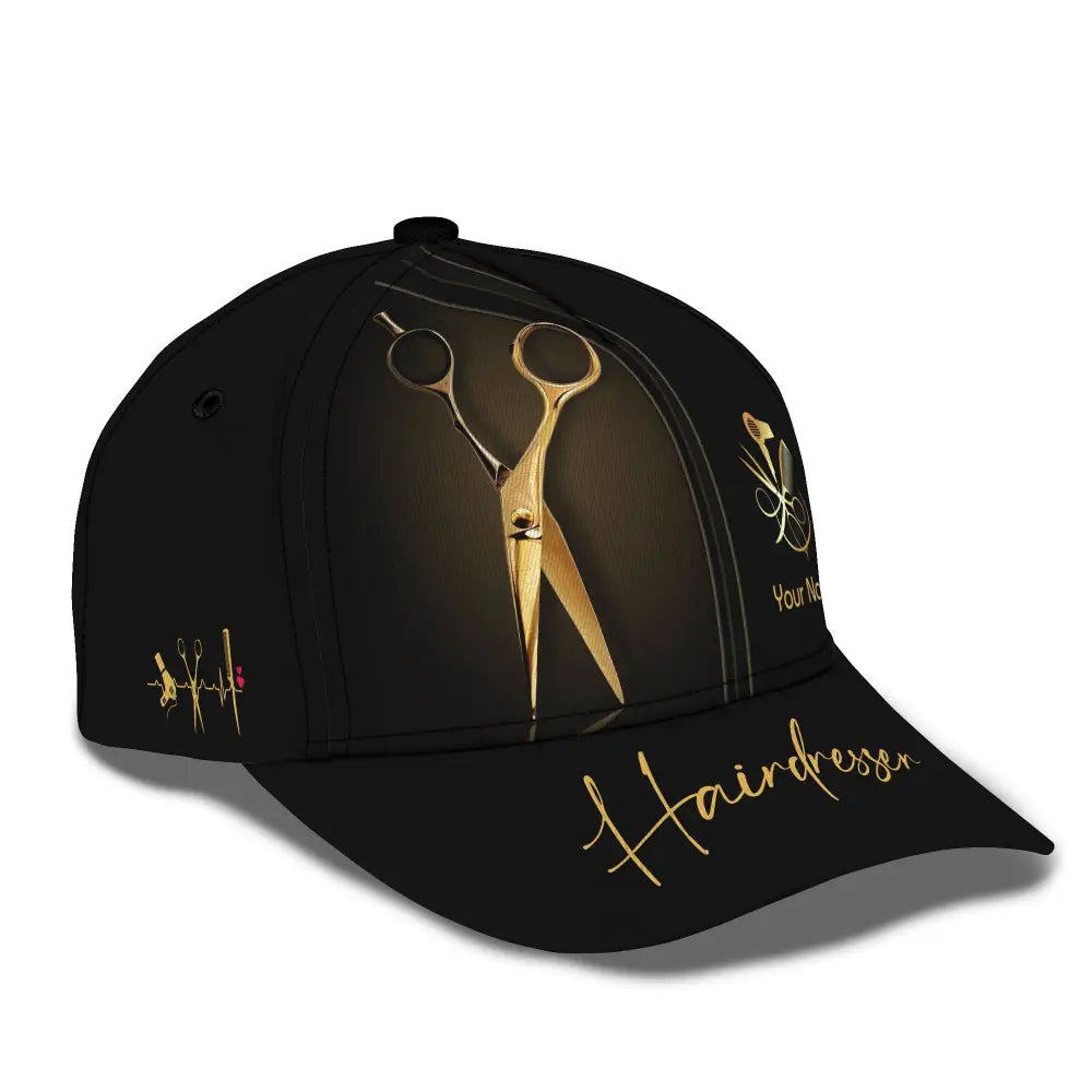 Unisex Hairdresser Cap Custom Name Classic Hairstylist Hat T-Shirt