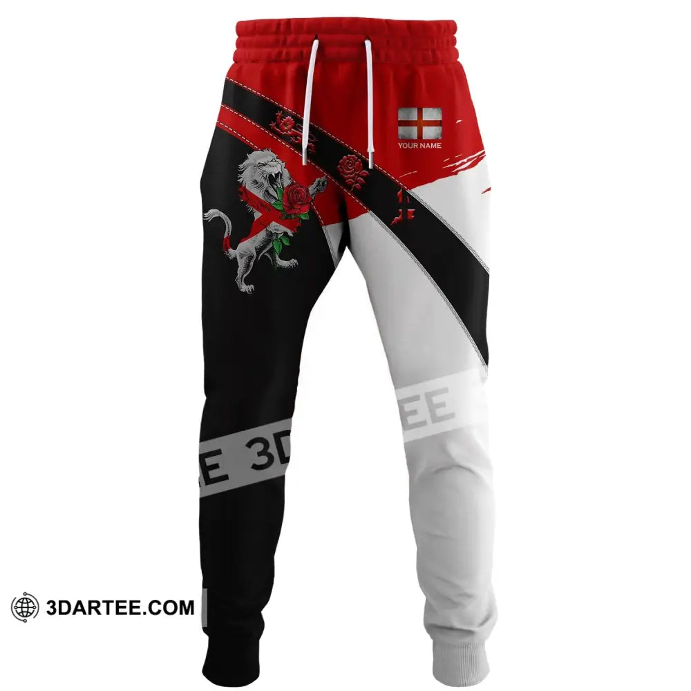 Unisex Pants - Custom Football Name England Rose Lion