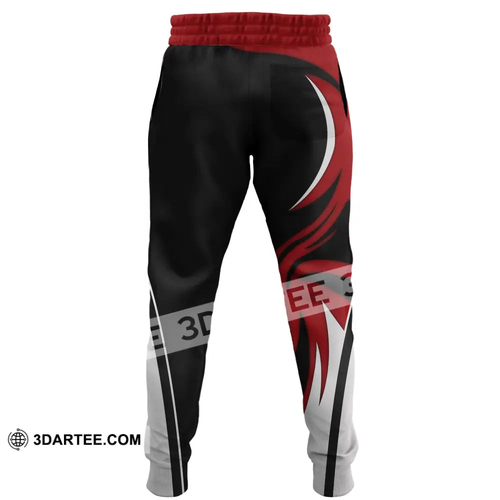 Unisex Pants - Custom Name Archery Sport Red Wave