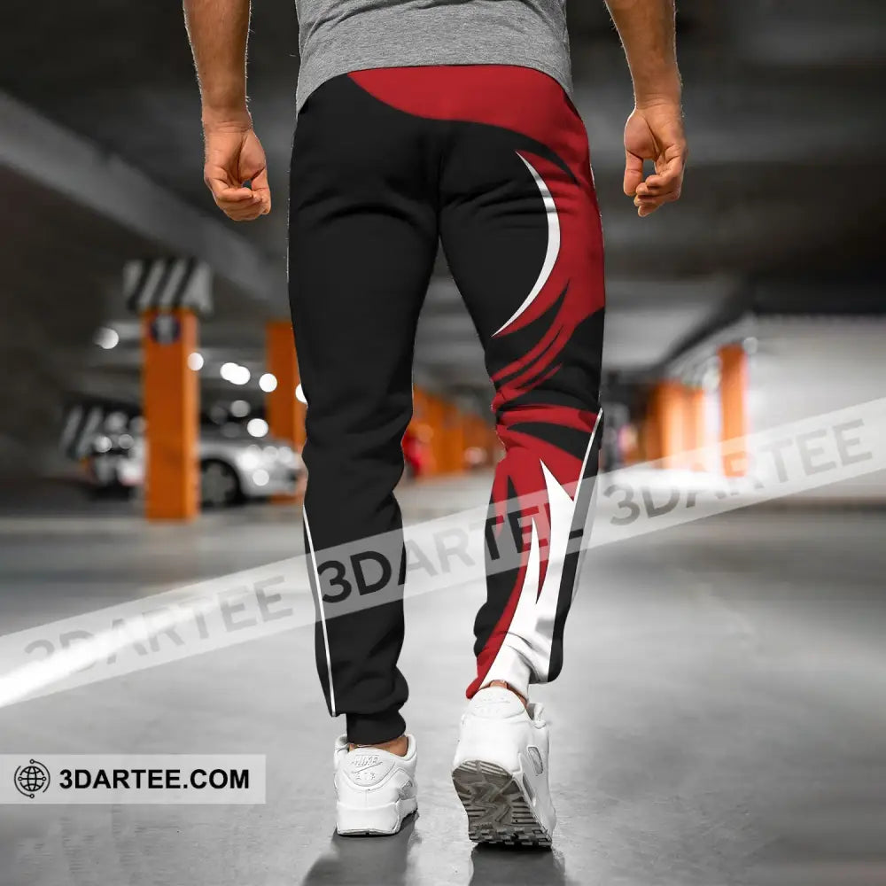 Unisex Pants - Custom Name Archery Sport Red Wave