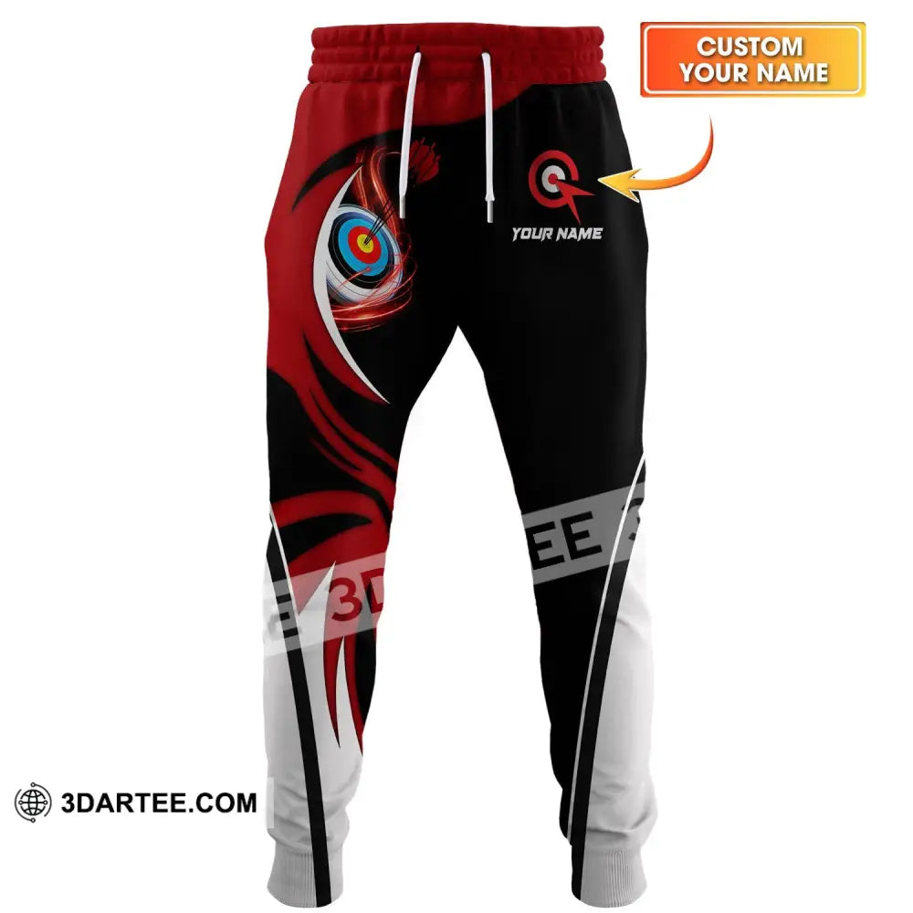 Unisex Pants - Custom Name Archery Sport Red Wave S