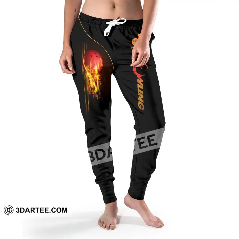 Unisex Pants - Custom Name Fire Bowling Pants - Pants