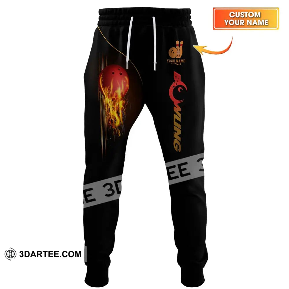 Unisex Pants - Custom Name Fire Bowling Pants - S - Pants