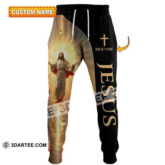 Unisex Pants Custom Name Jesus Jogger Gift For Christan