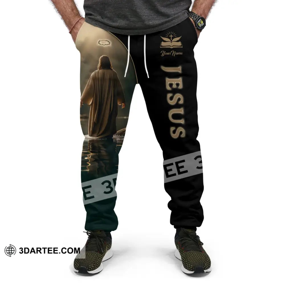 Unisex Pants Custom Name Jesus Jogger Gift For Christian