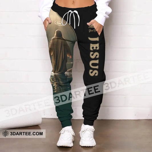 Unisex Pants Custom Name Jesus Jogger Gift For Christian