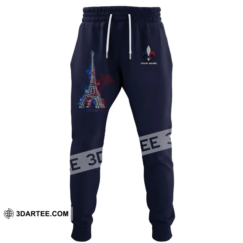 Unisex Pants - Custom Name Shirt Eiffel Tower France Color Jogger