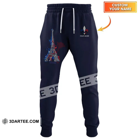 Unisex Pants - Custom Name Shirt Eiffel Tower France Color Jogger S