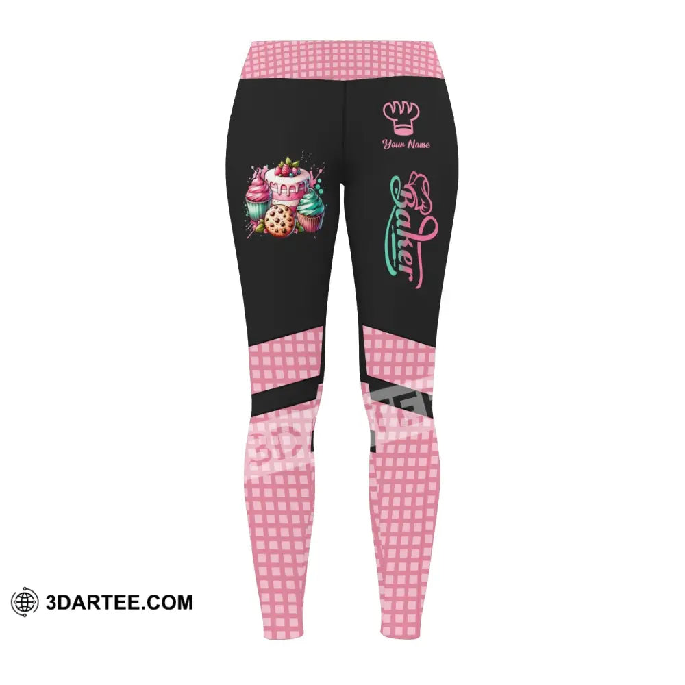 Unisex Pants - Custom Name Sweet Cake Legging For Baker