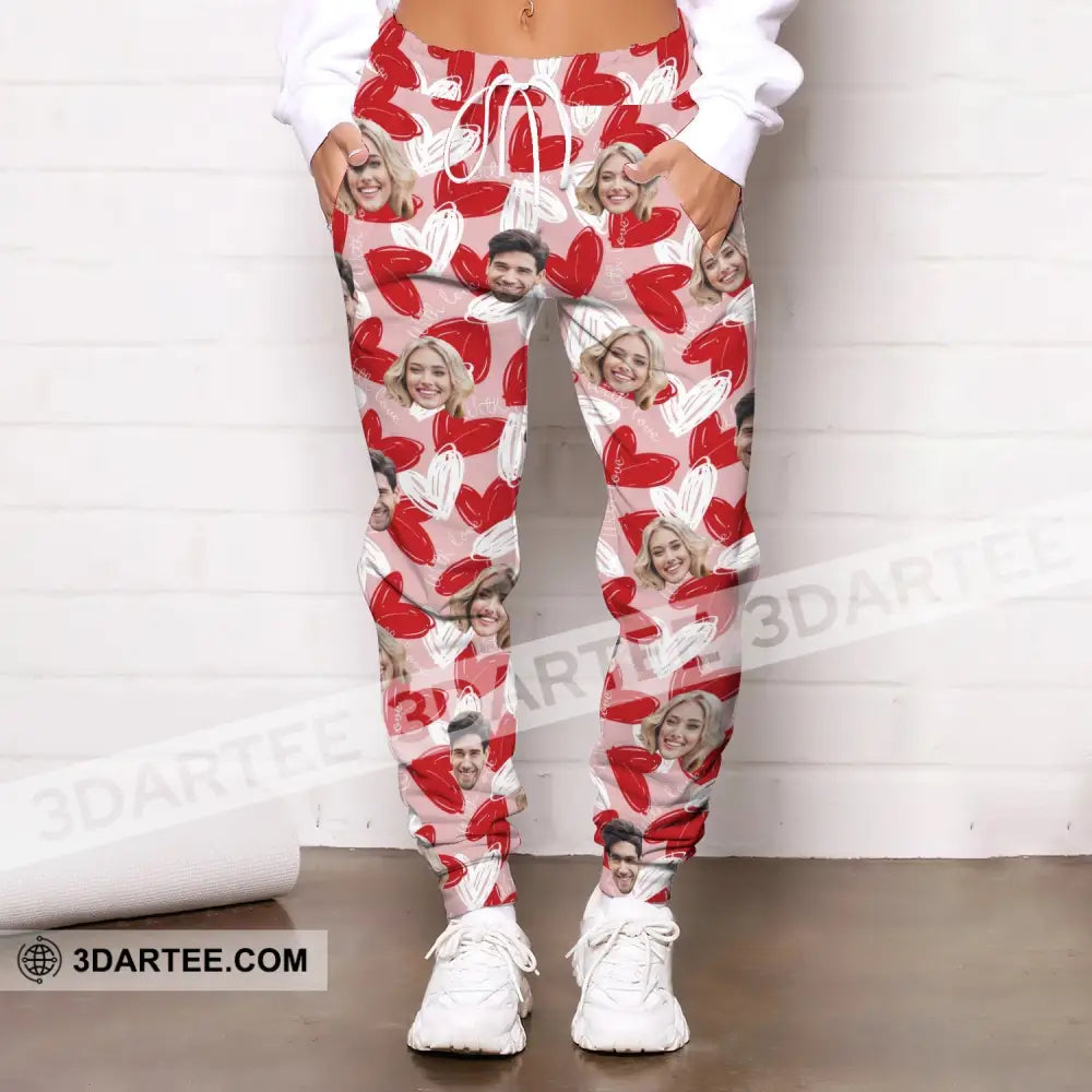 Unisex Pants - Pink Heart Couple Lover Sport Pants Pants