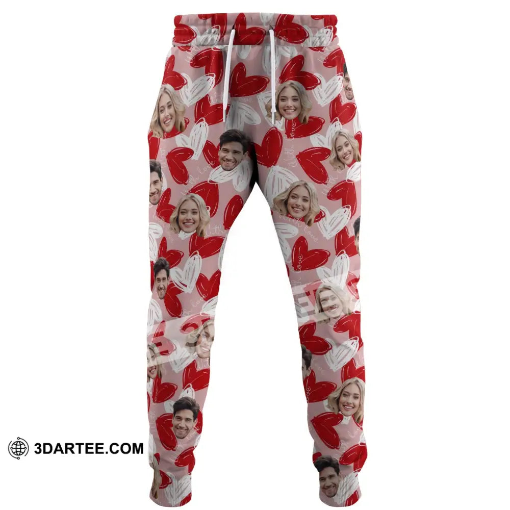 Unisex Pants - Pink Heart Couple Lover Sport Pants Pants