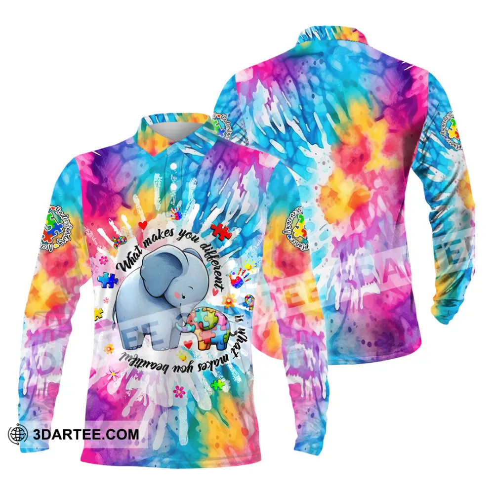 Unisex Shirt - Autism What Make You Different 3D Shirt Long Sleeve Polo / S T-shirt