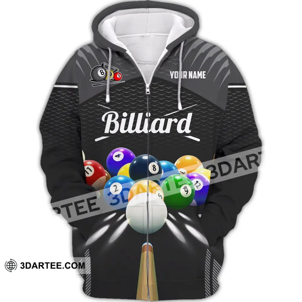 Unisex Shirt Billiards Custom T-Shirt Polo For Lovers Zipper Hoodie / S T-Shirt