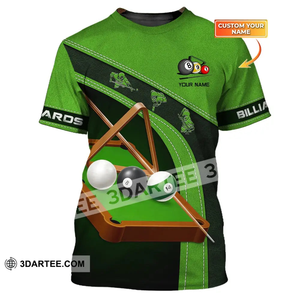 Unisex Shirt Billiards Green T-Shirt Table Polo For Lovers / S