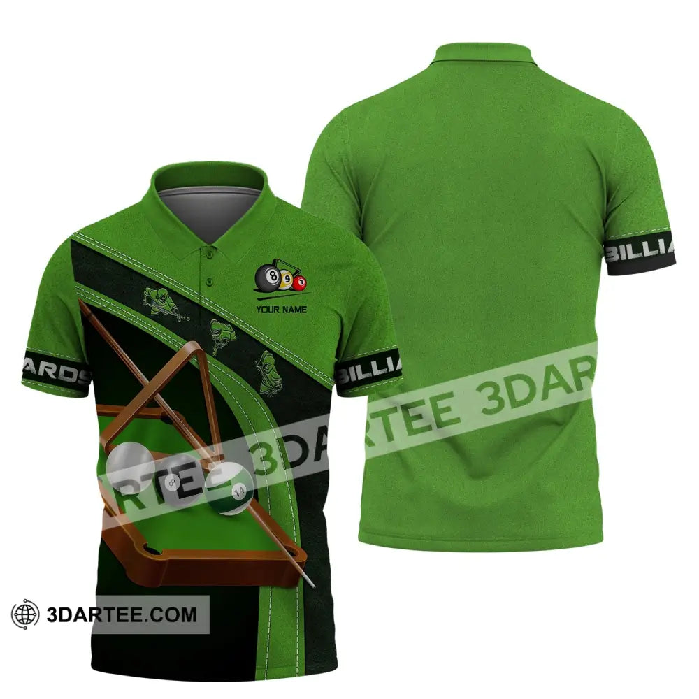 Unisex Shirt Billiards Green T-Shirt Table Polo For Lovers / S