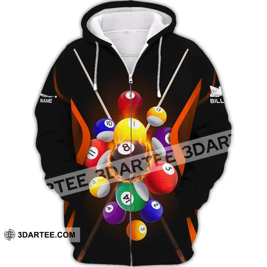 Unisex Shirt Billiards Polo T-Shirt For Lovers Zipper Hoodie / S