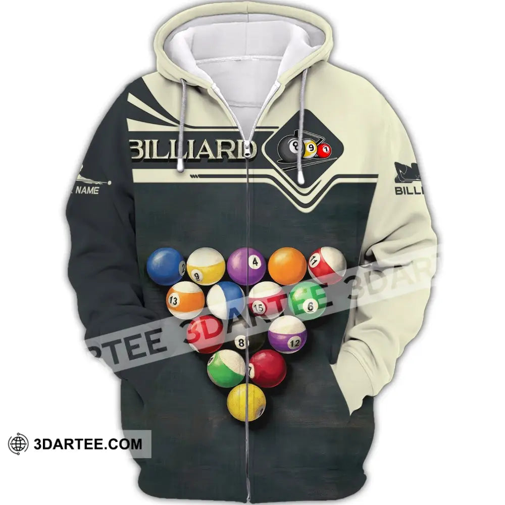 Unisex Shirt Billiards T-Shirt Billiard Triangle Polo For Lovers Zipper Hoodie / S